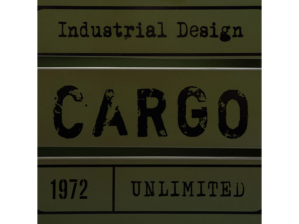 Cesto quadrado de metal estampado verde 26x26x20