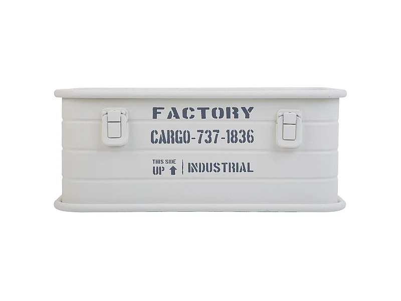 Rechteckiger grau bedruckter Metallkorb 39x26x16