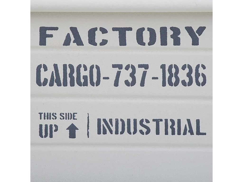 Corbeille rectangulaire en métal imprimé gris 39x26x16