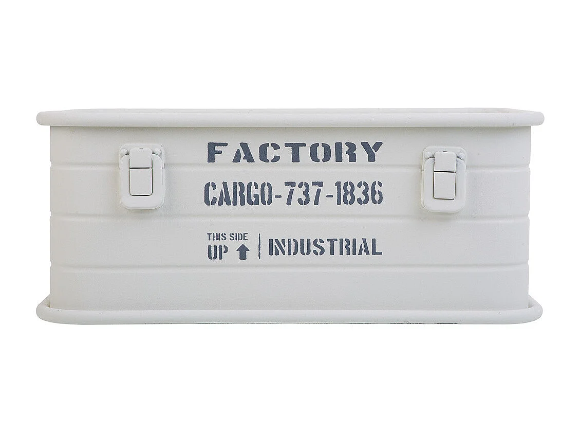 Rechteckiger grau bedruckter Metallkorb 39x26x16