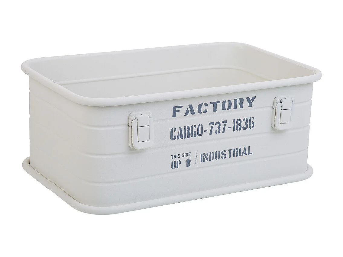 Rechteckiger grau bedruckter Metallkorb 39x26x16