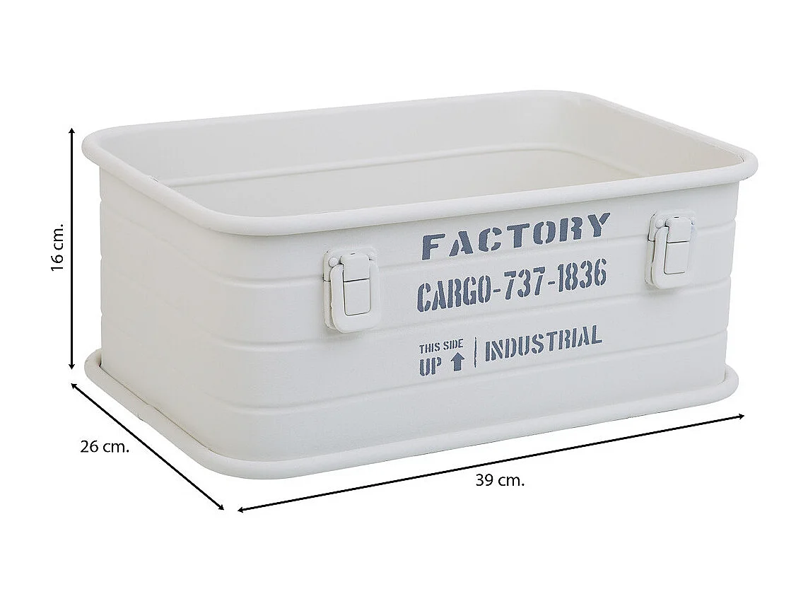 Rechteckiger grau bedruckter Metallkorb 39x26x16