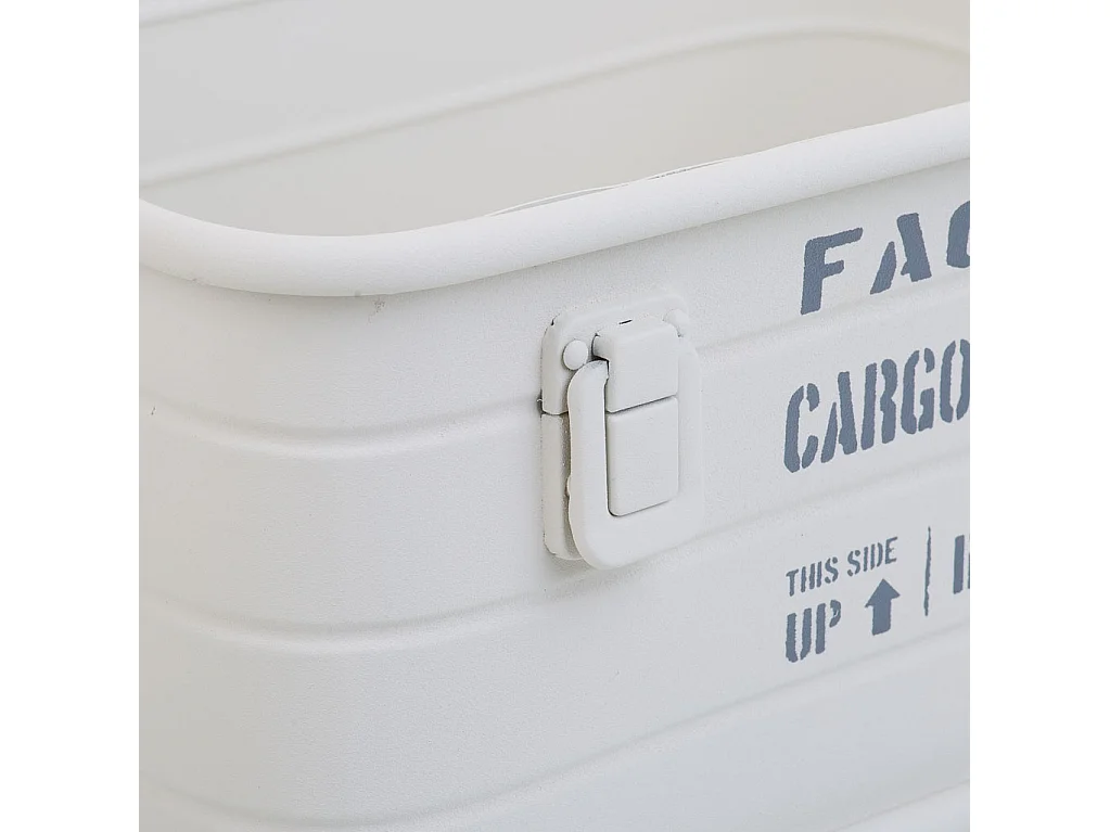 Rechteckiger grau bedruckter Metallkorb 39x26x16