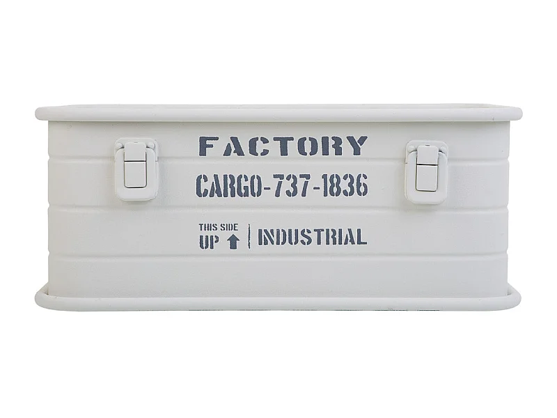 Cesto Rectangular de metal impreso gris 39x26x16