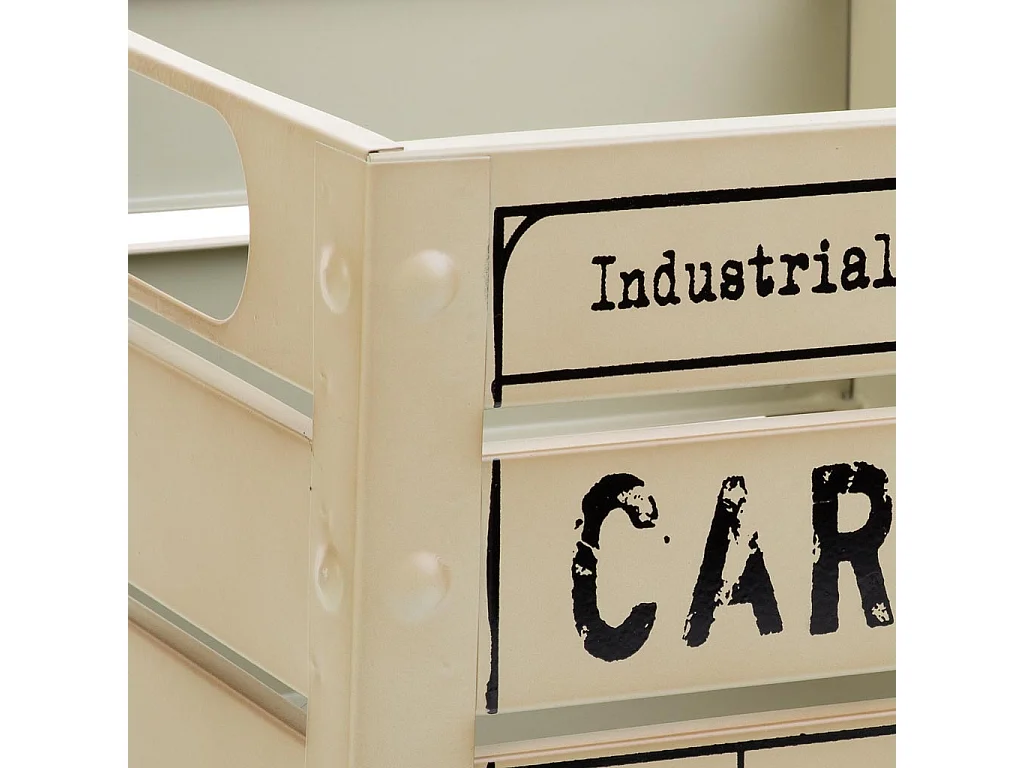 Corbeille carrée en métal imprimé gris 18x18x14