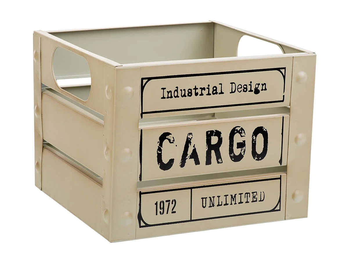 Grau bedruckter quadratischer Metallkorb 18x18x14