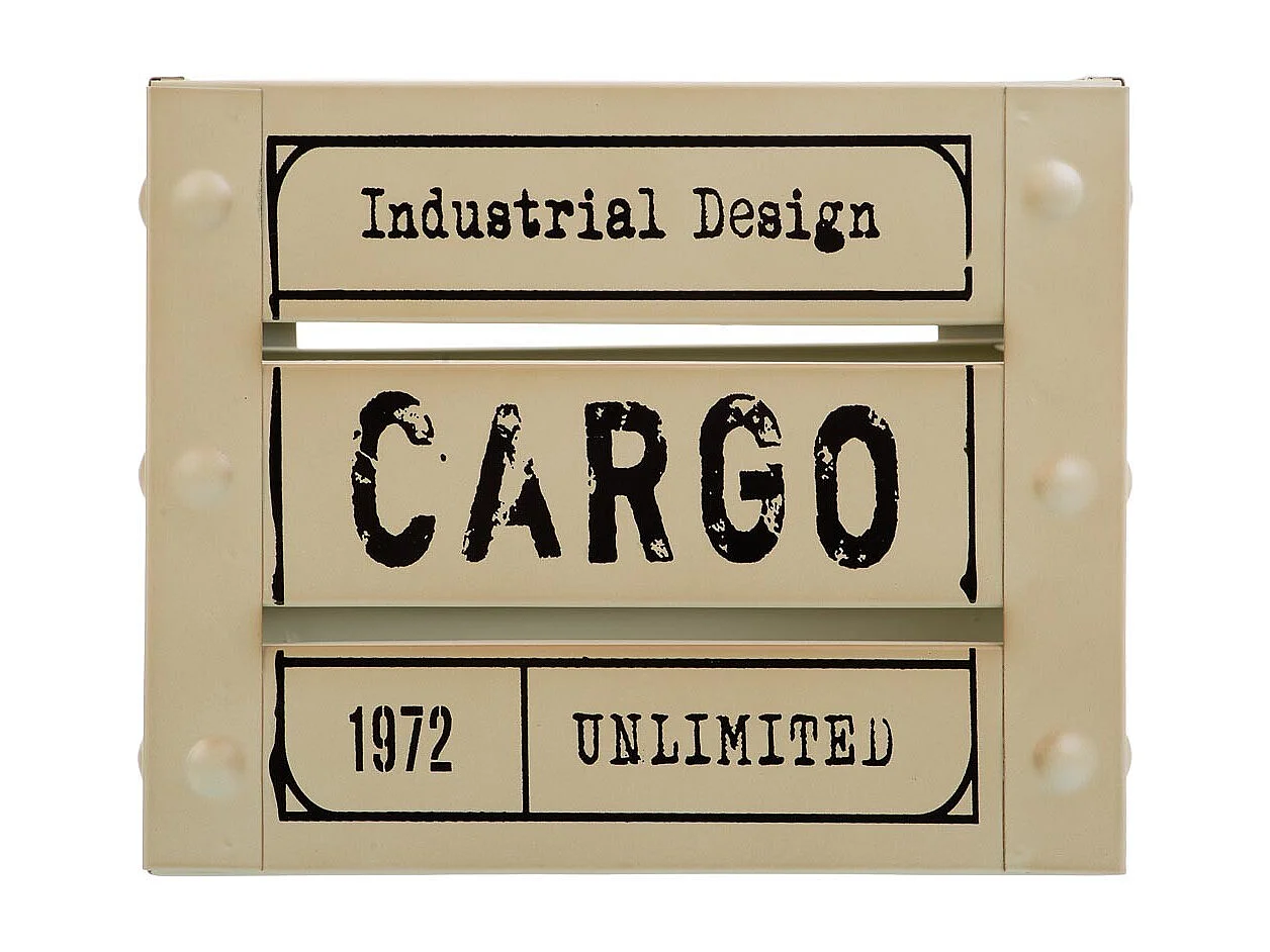 Grau bedruckter quadratischer Metallkorb 18x18x14