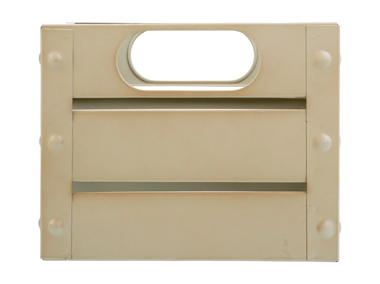 Cesto quadrado de metal estampado cinza 18x18x14