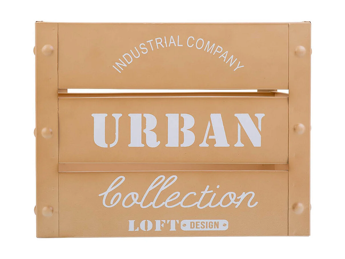 Cestino quadrato in metallo stampato arancio 26x26x20