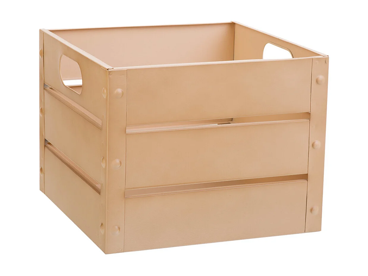 Cestino quadrato in metallo stampato arancio 26x26x20