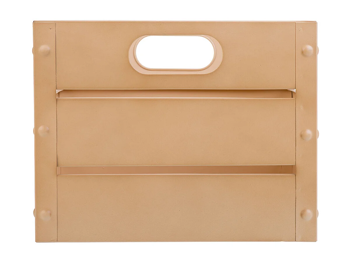 Cestino quadrato in metallo stampato arancio 26x26x20