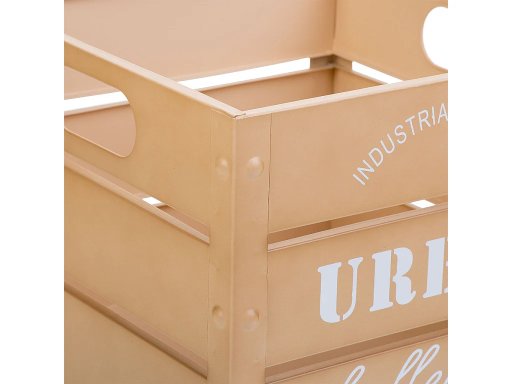 Cestino quadrato in metallo stampato arancio 26x26x20