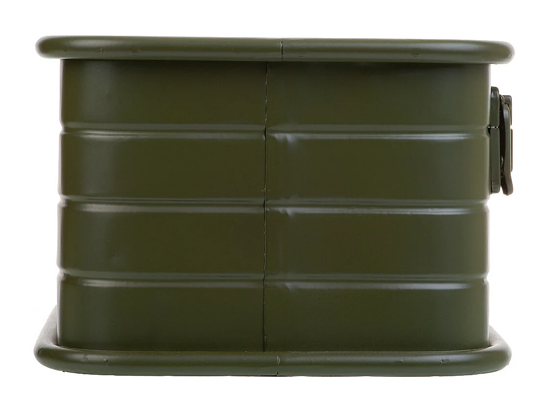 Cesto retangular de metal estampado verde 32x21x14