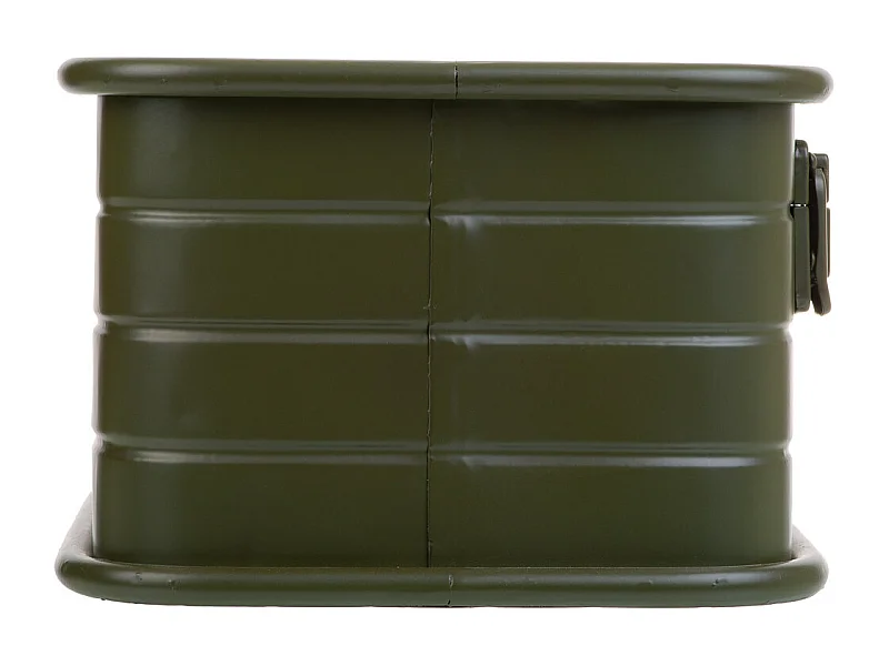 Cesto retangular de metal estampado verde 32x21x14