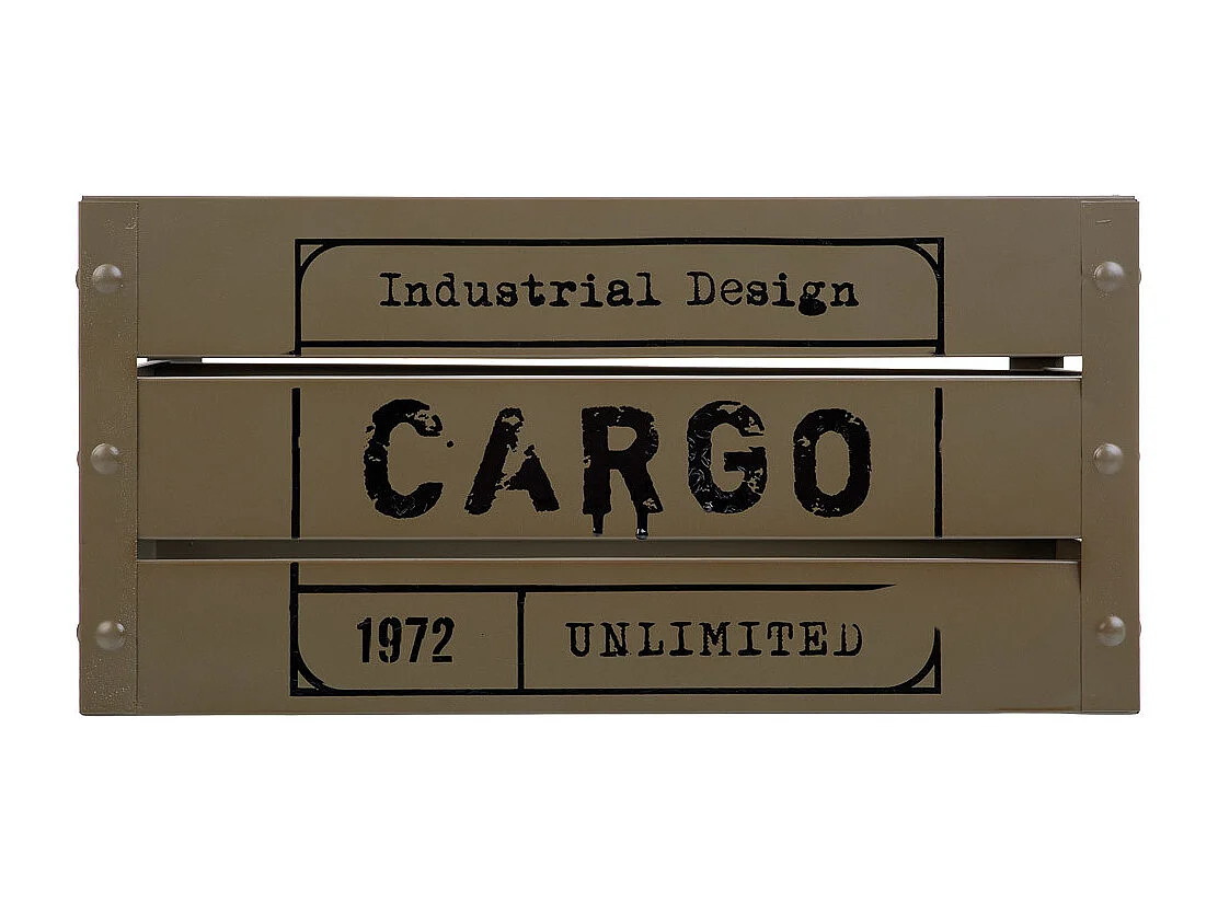 Cesto retangular de metal estampado verde 37x21x18