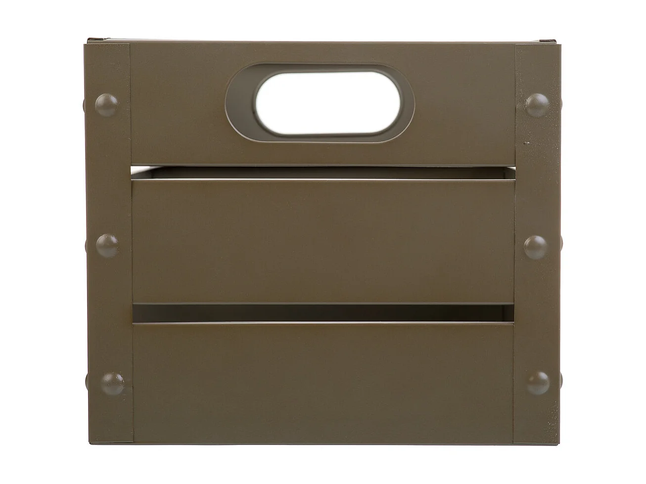 Cesto retangular de metal estampado verde 37x21x18