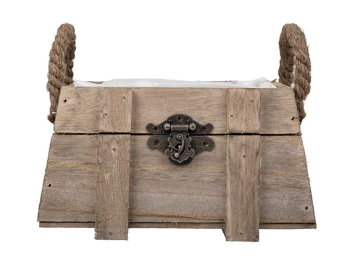 Cesto de madera con asas marrón 17x11x10,5