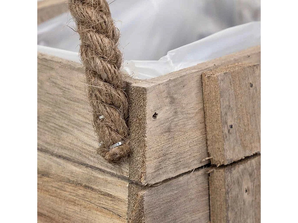 Cesto de madera con asas marrón 17x11x10,5