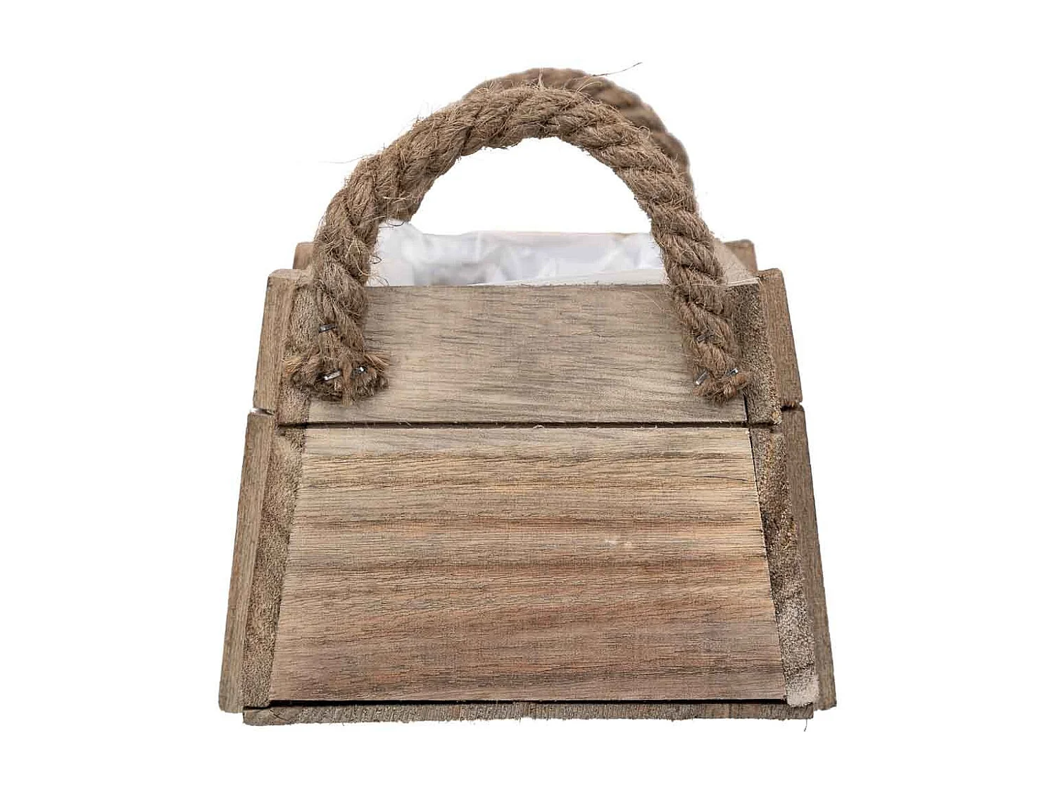 Cesto de madera con asas marrón 17x11x10,5