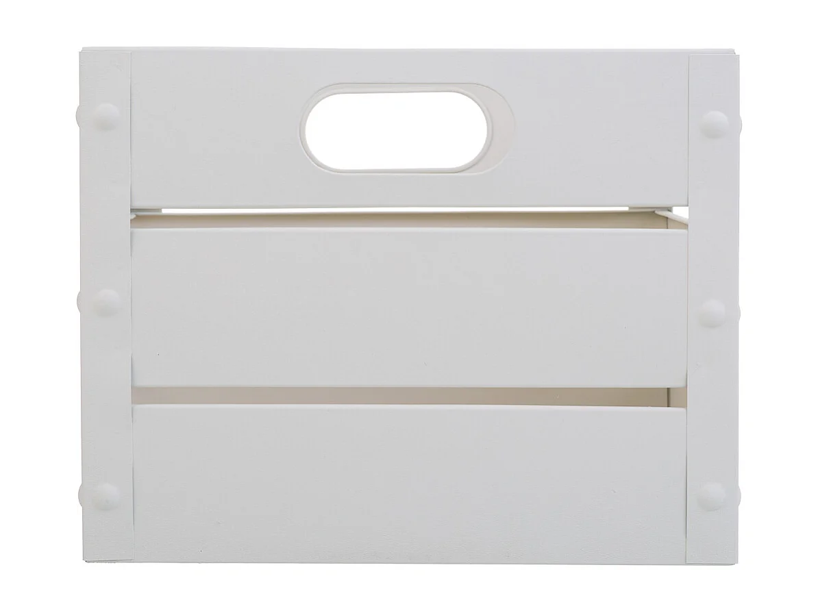 Corbeille carrée en métal imprimé blanc 26x26x20