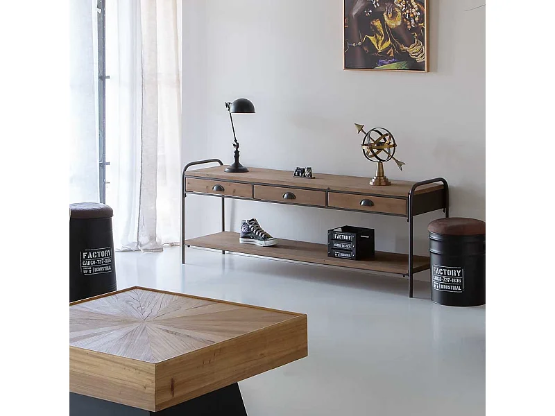 Cestino quadrato in metallo stampato nero 18x18x14