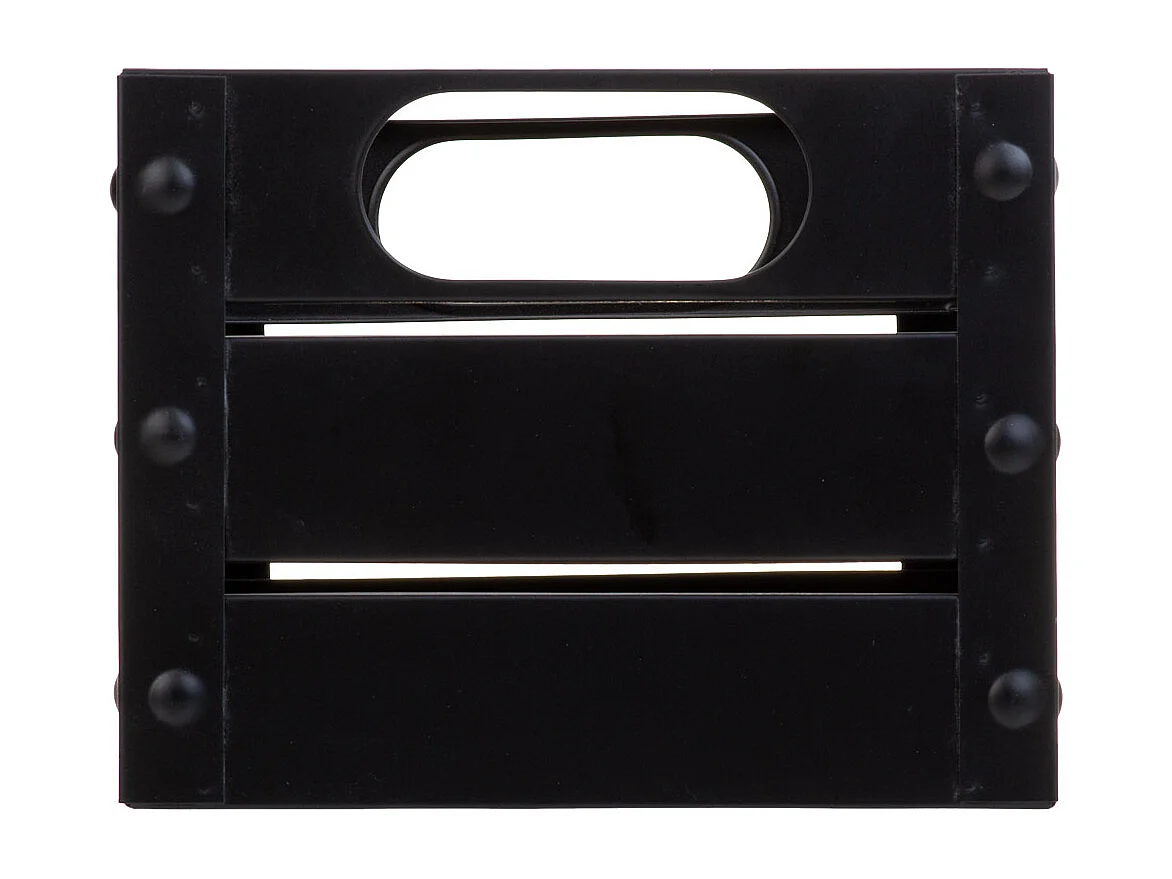 Cestino quadrato in metallo stampato nero 18x18x14