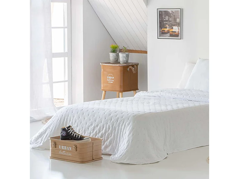 Cesto rettangolare in metallo stampato marrone 39x26x16