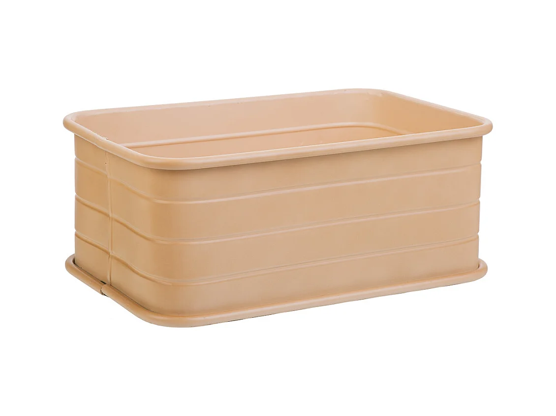 Corbeille rectangulaire en métal imprimé marron 39x26x16