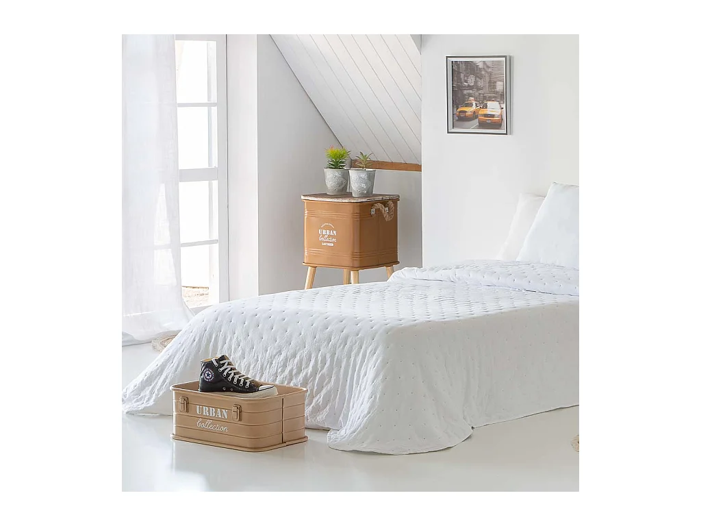Cesto rettangolare in metallo stampato marrone 39x26x16