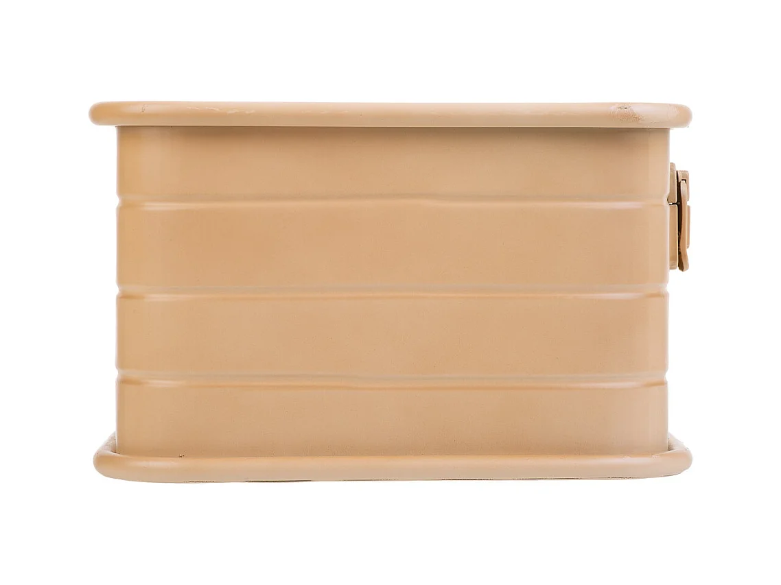 Cesto rettangolare in metallo stampato marrone 39x26x16
