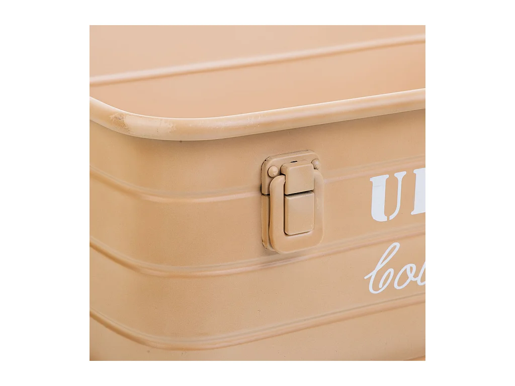Cesto rettangolare in metallo stampato marrone 39x26x16
