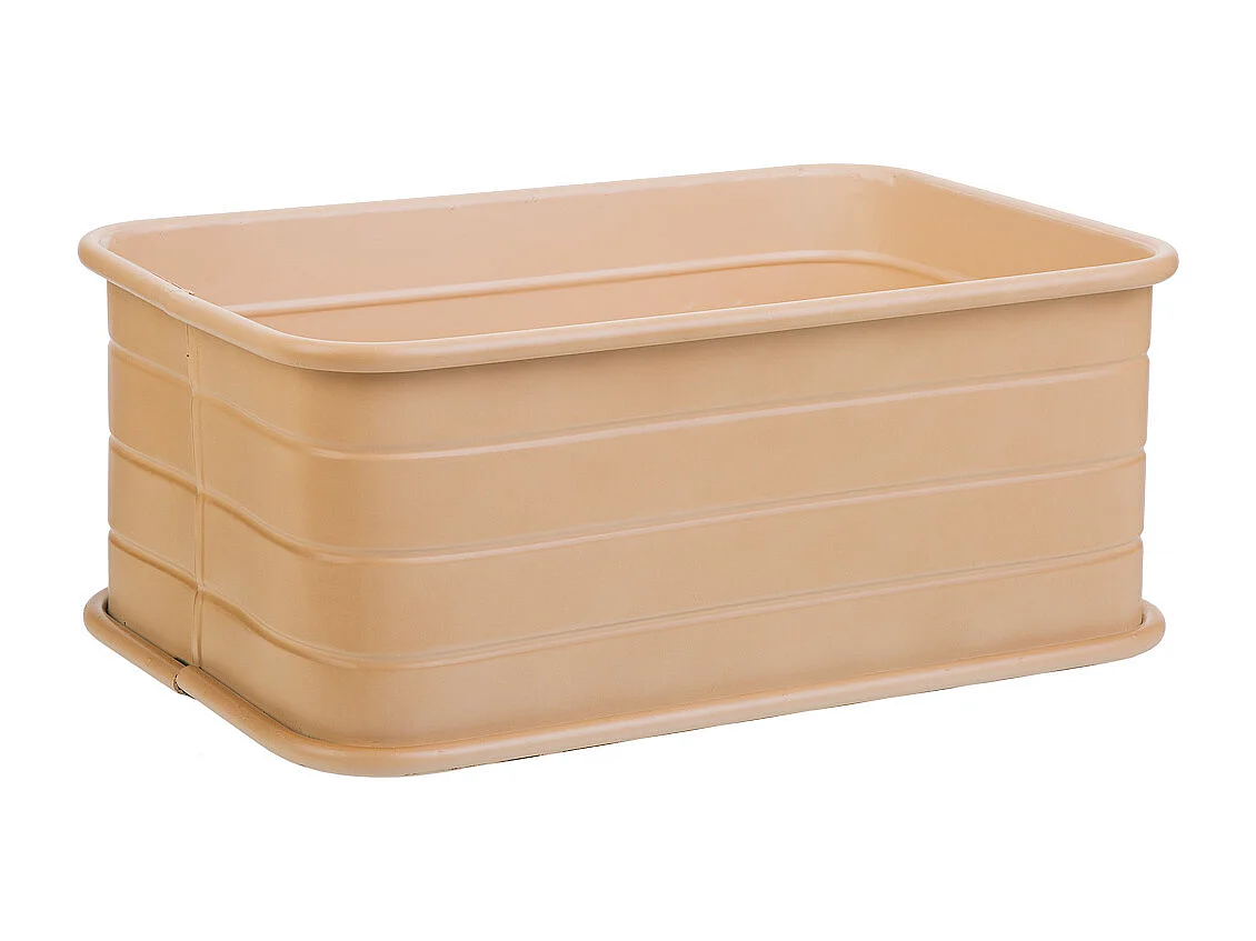 Cesto retangular de metal estampado marrom 39x26x16