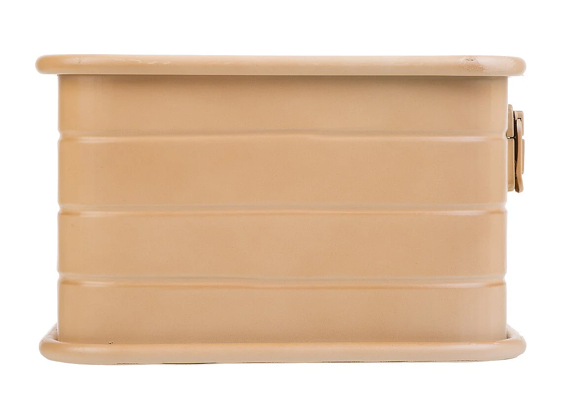 Cesto retangular de metal estampado marrom 39x26x16