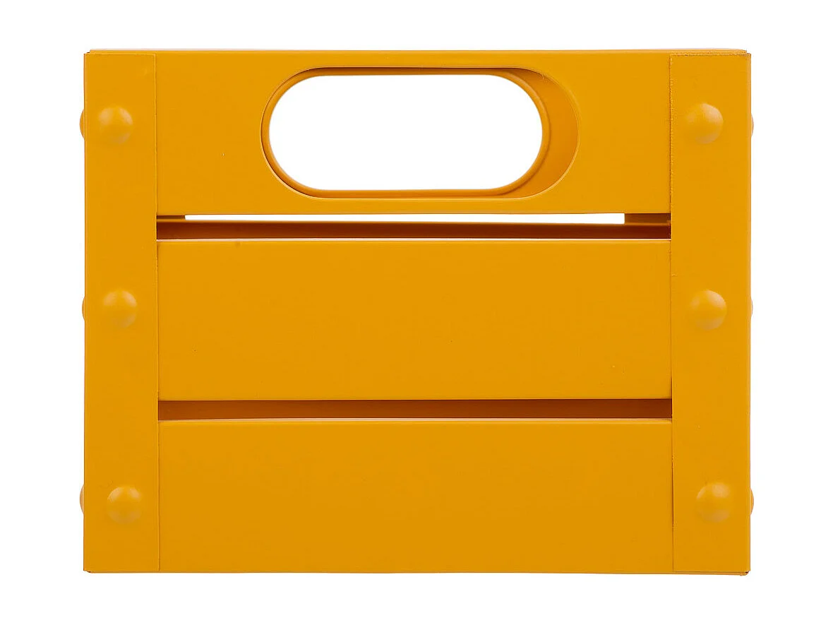 Cesto cuadrado de metal impreso amarillo 18x18x14