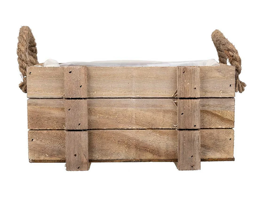 Panier en bois avec poignées marron 22x13x10,5h