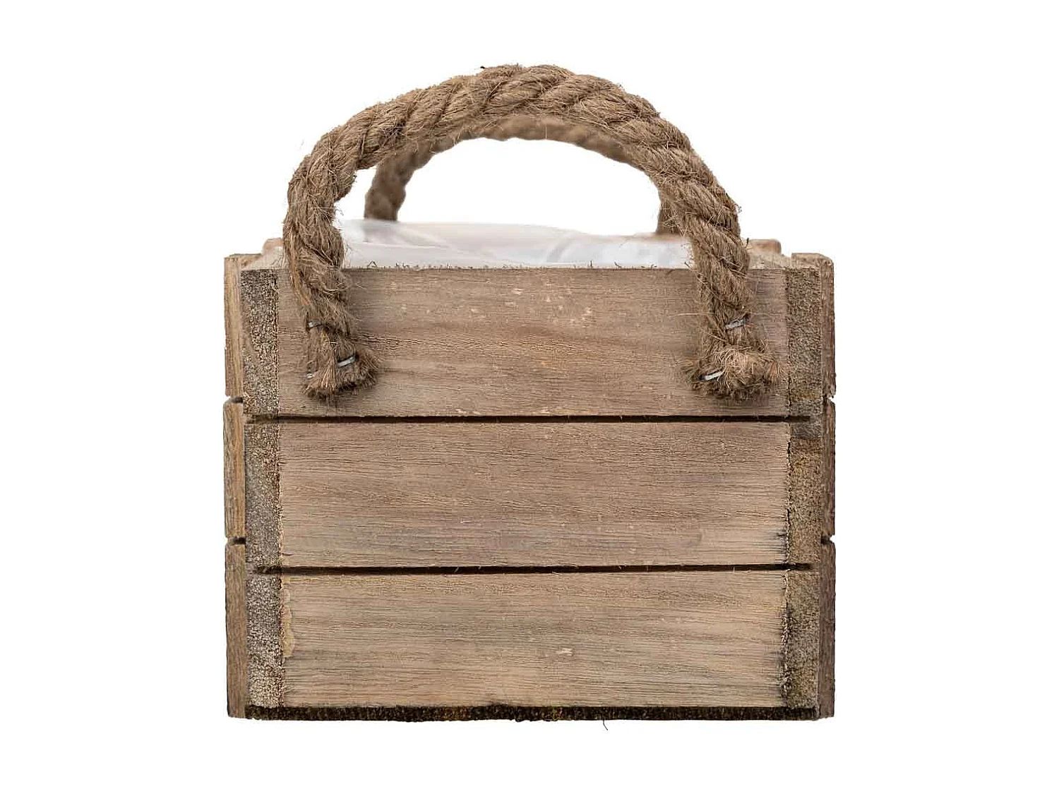 Panier en bois avec poignées marron 22x13x10,5h