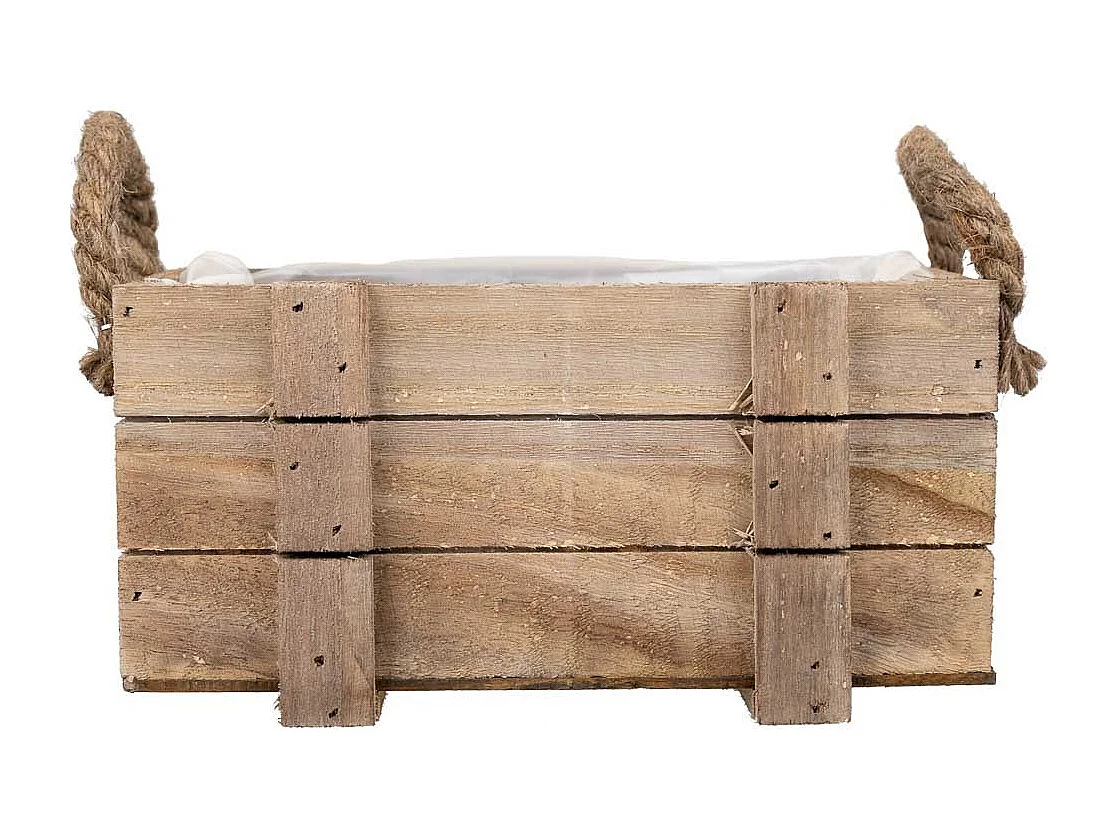 Panier en bois avec poignées marron 22x13x10,5h