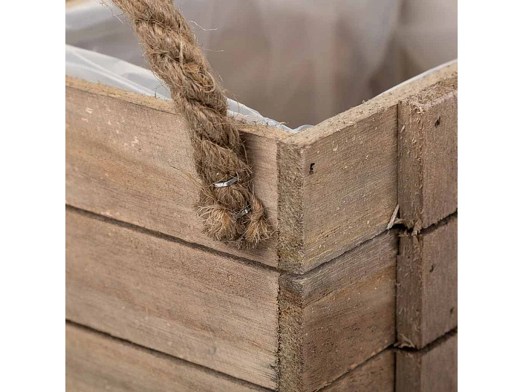 Panier en bois avec poignées marron 22x13x10,5h