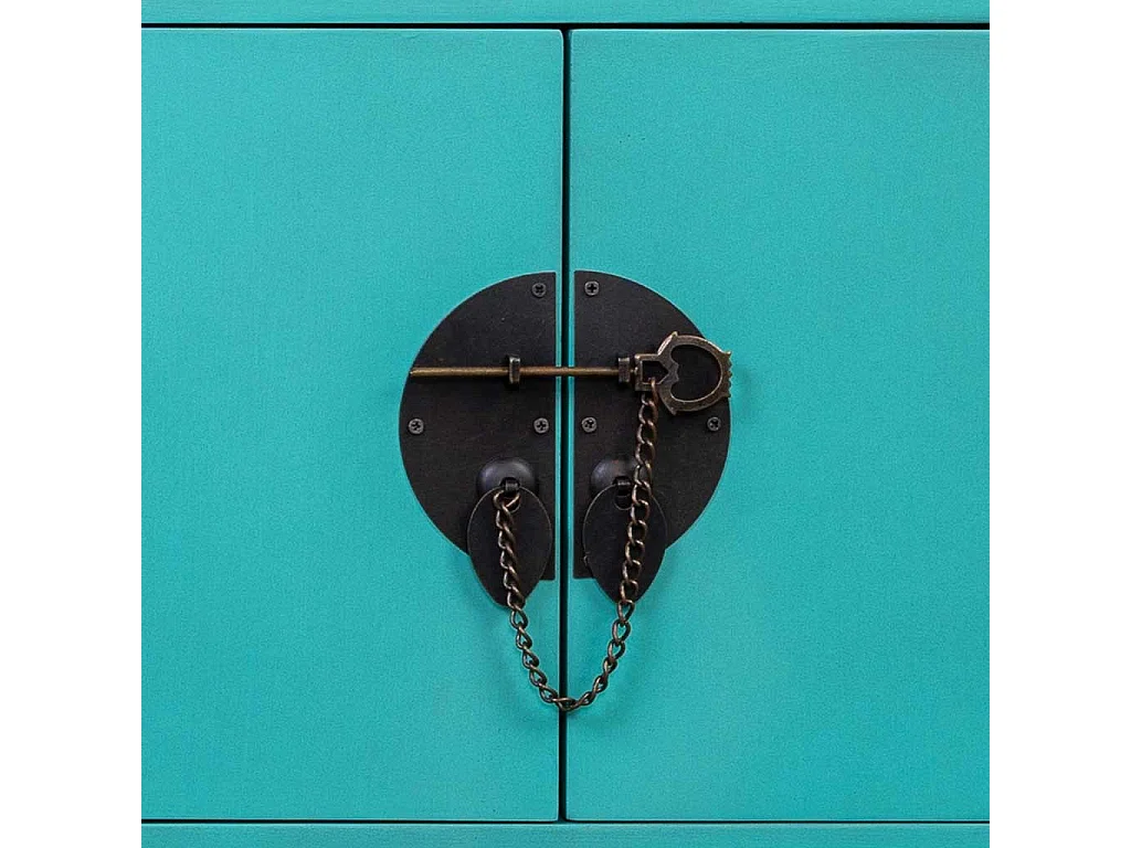 Aparador de madera de 7 cajones y 2 puertas 128x26x78h cm