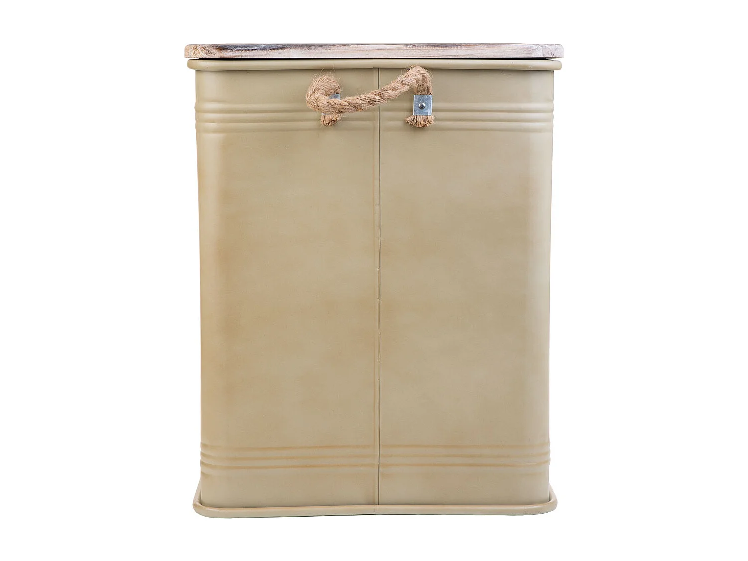 Cesto de roupa metal impresso bege 41x41x52