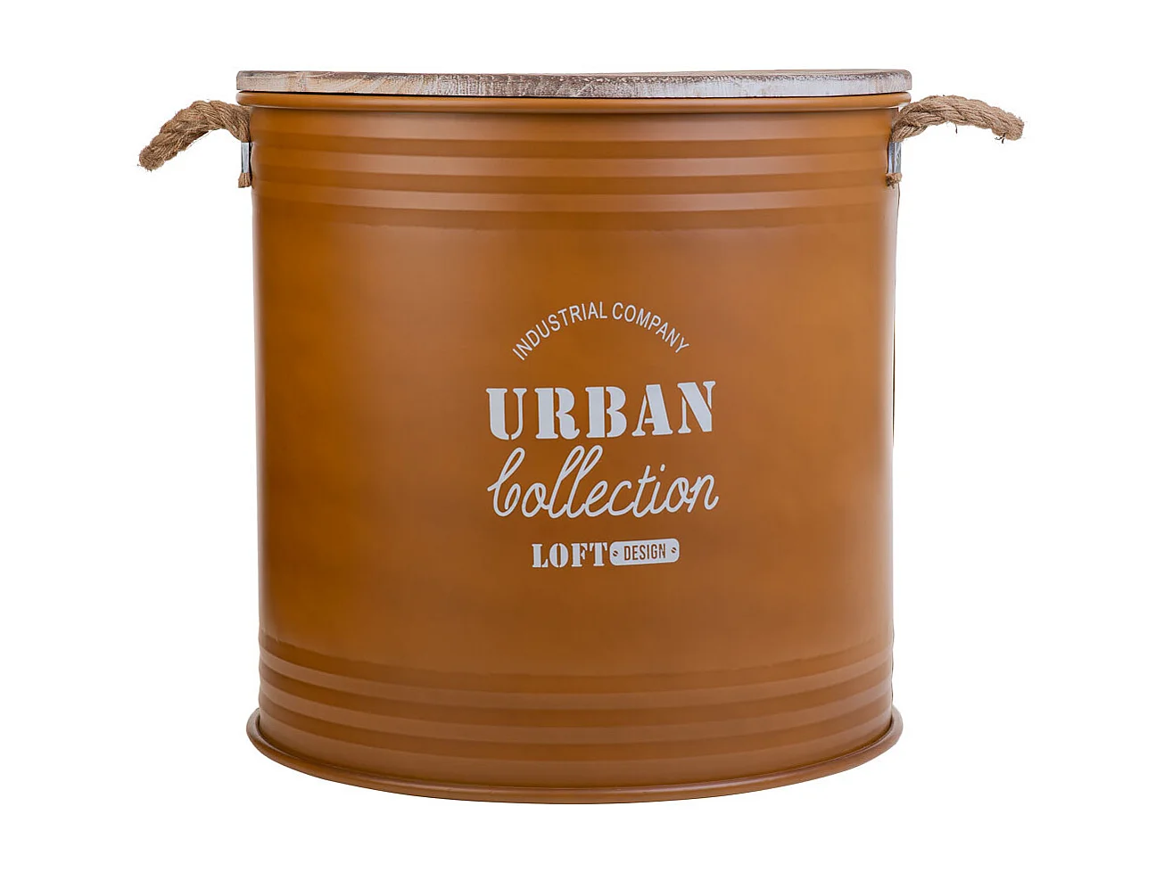 Cesto de roupa suja de metal estampado marrom 50x50