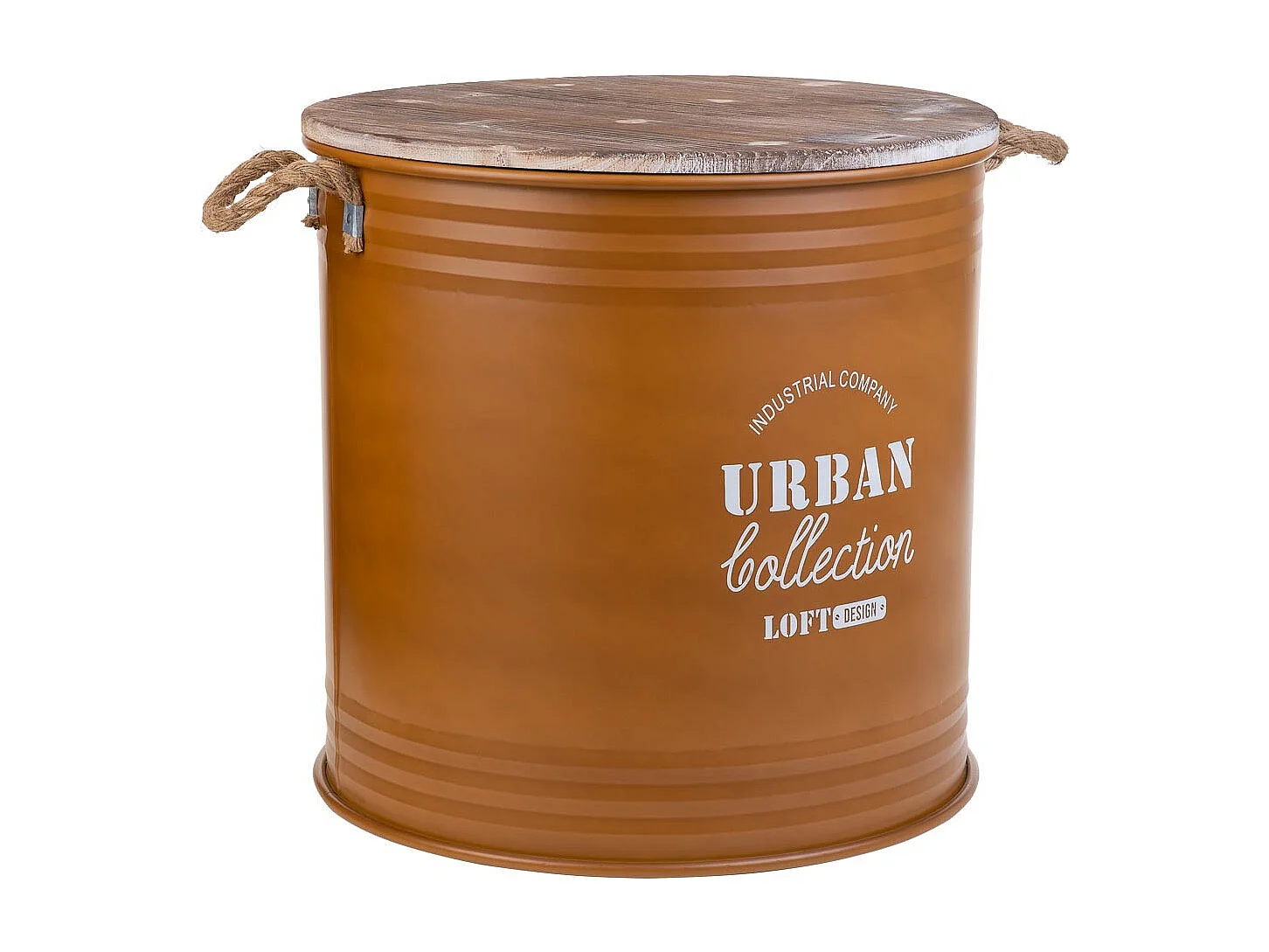 Cesto de roupa suja de metal estampado marrom 50x50