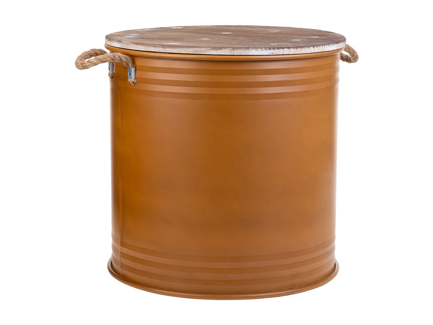 Cesto de roupa suja de metal estampado marrom 50x50