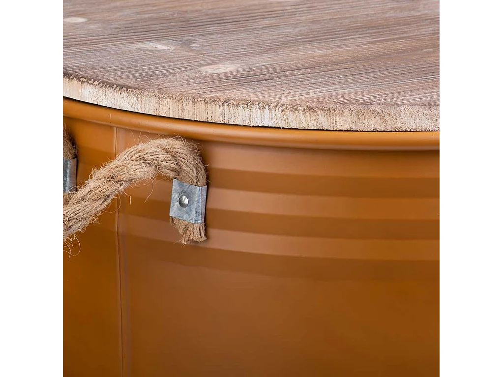 Panier à linge en métal imprimé marron 50x50