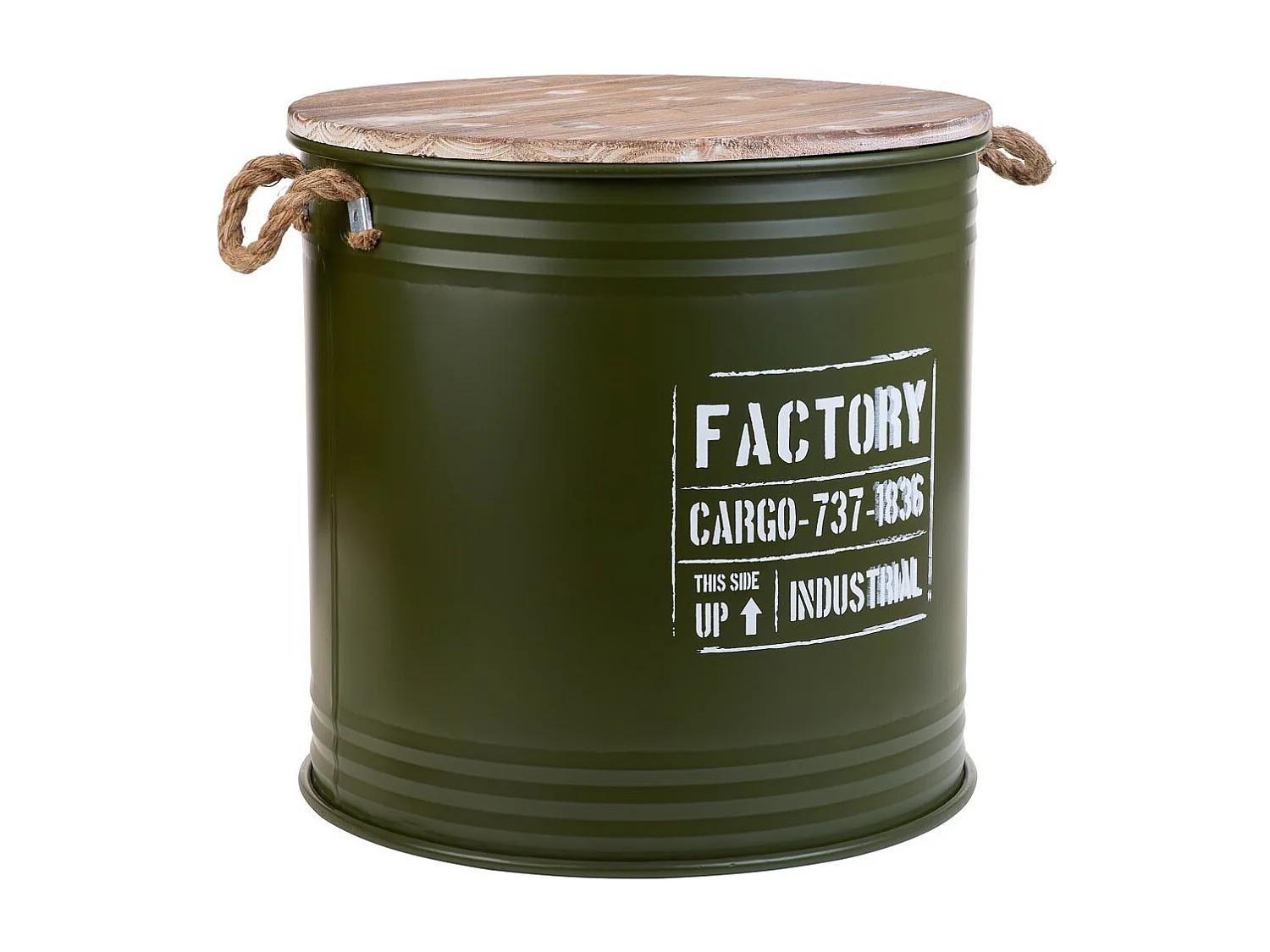 Grün bedruckter Wäschekorb aus Metall 50x50