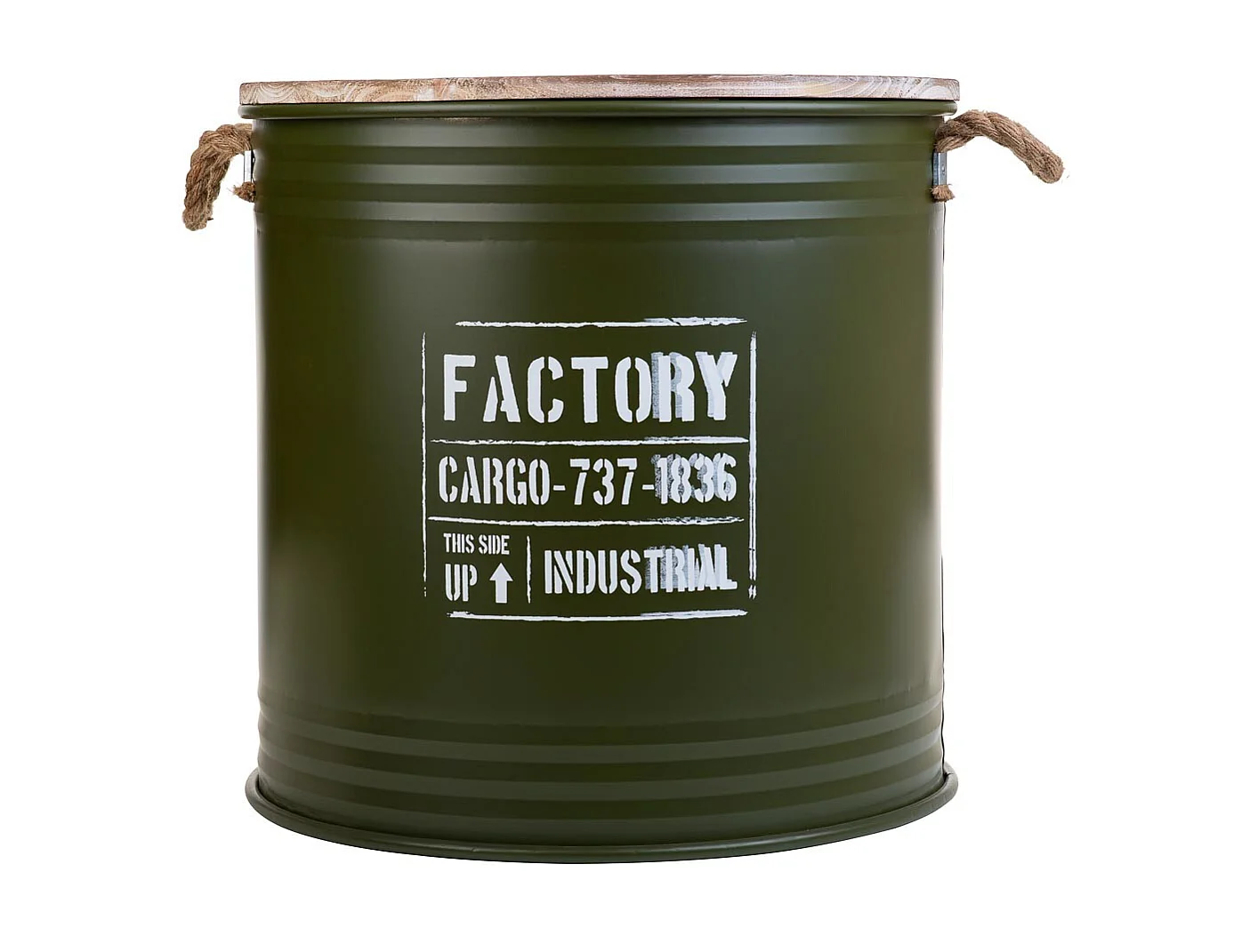 Grün bedruckter Wäschekorb aus Metall 50x50