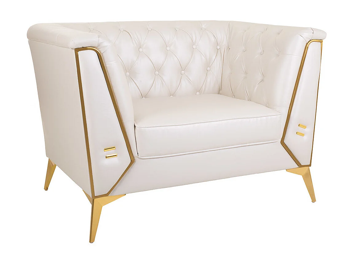 Poltrona estofada branca 104x72x75