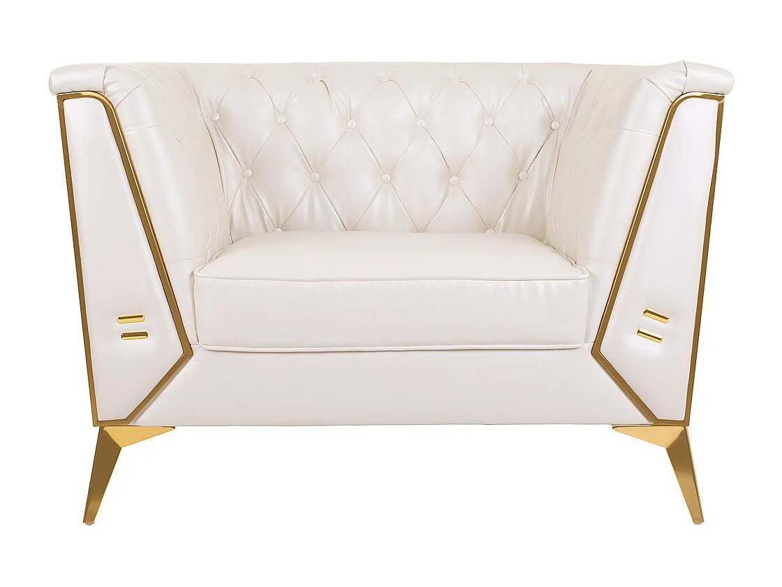 Poltrona estofada branca 104x72x75