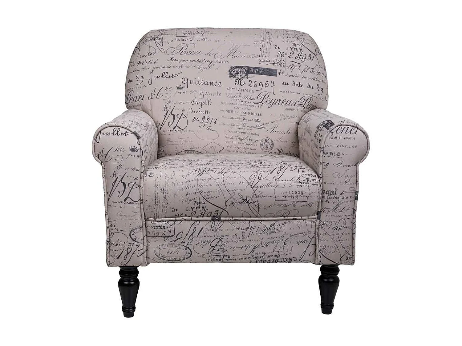 Poltrona imbottita grigia 75x77x89h