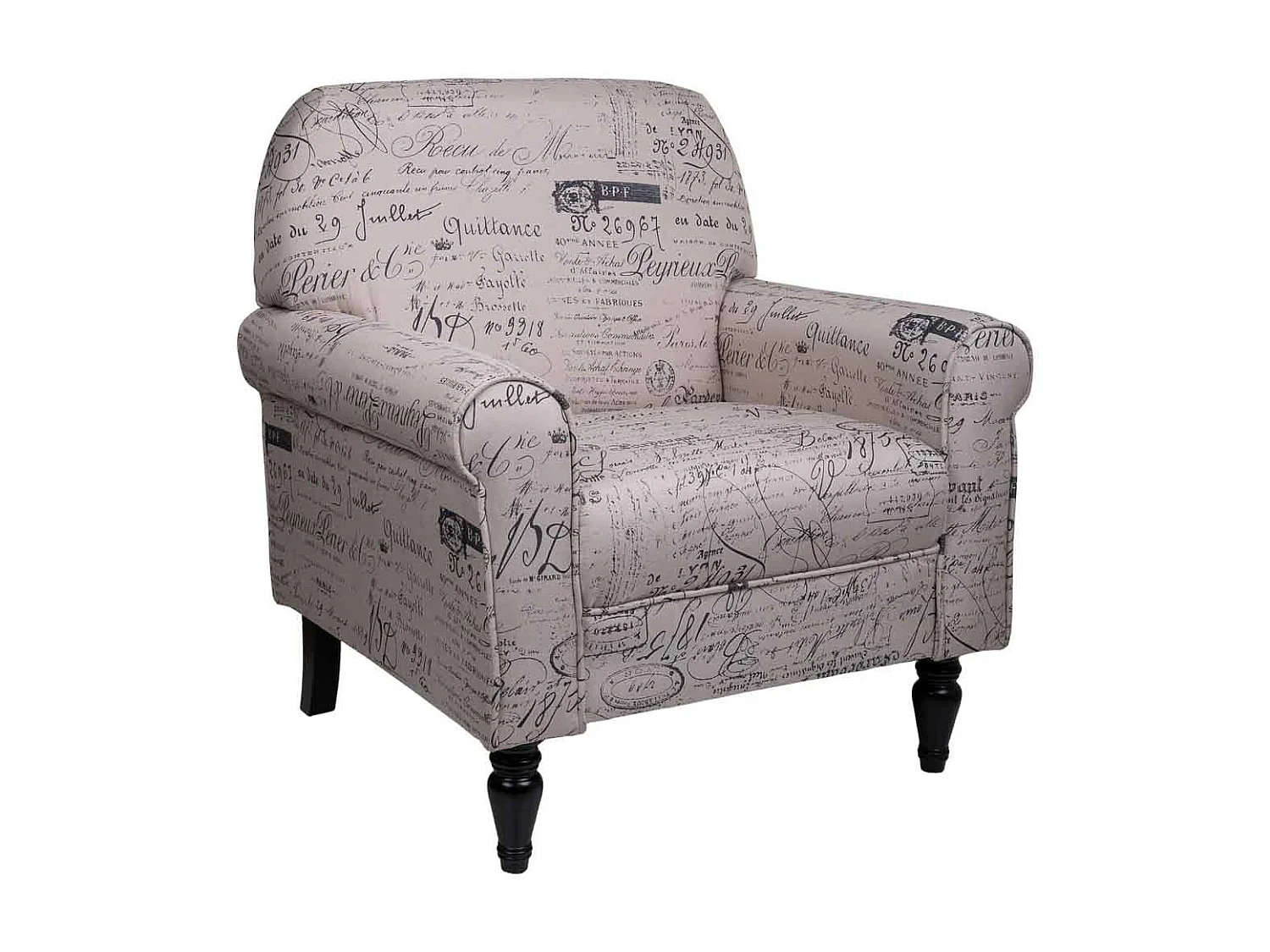 Poltrona imbottita grigia 75x77x89h